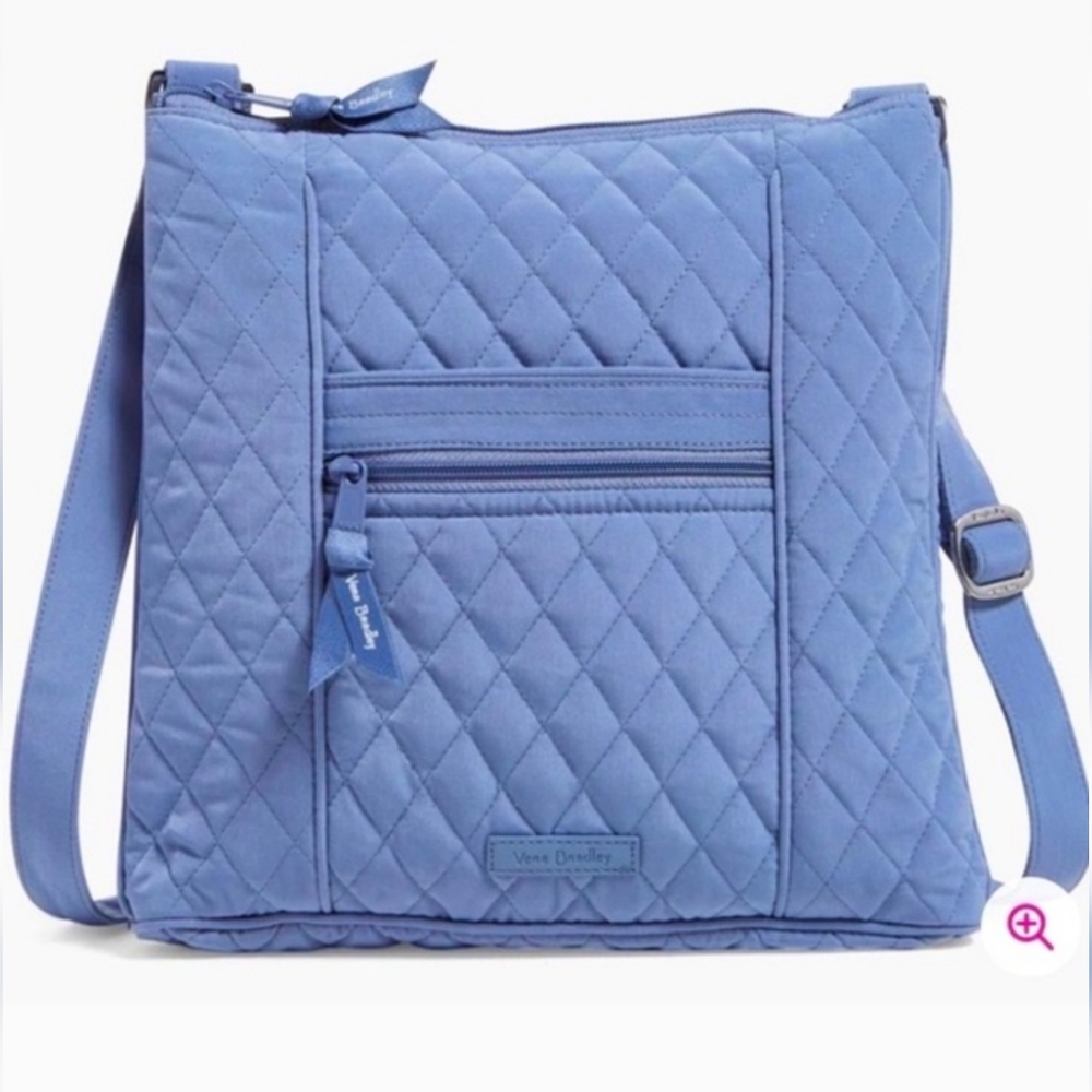 ๐ Vera Bradley Soft Quilted Crossbody Hipster Zip Closure Bag Light Blue, NEW - Picture 1 of 8